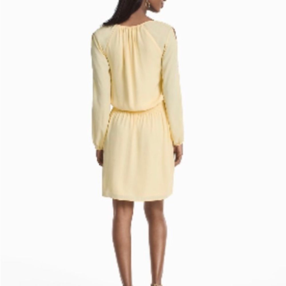 White House Black Market Pale Yellow Long Sleeve Dress, Size 0 - Picture 2 of 12